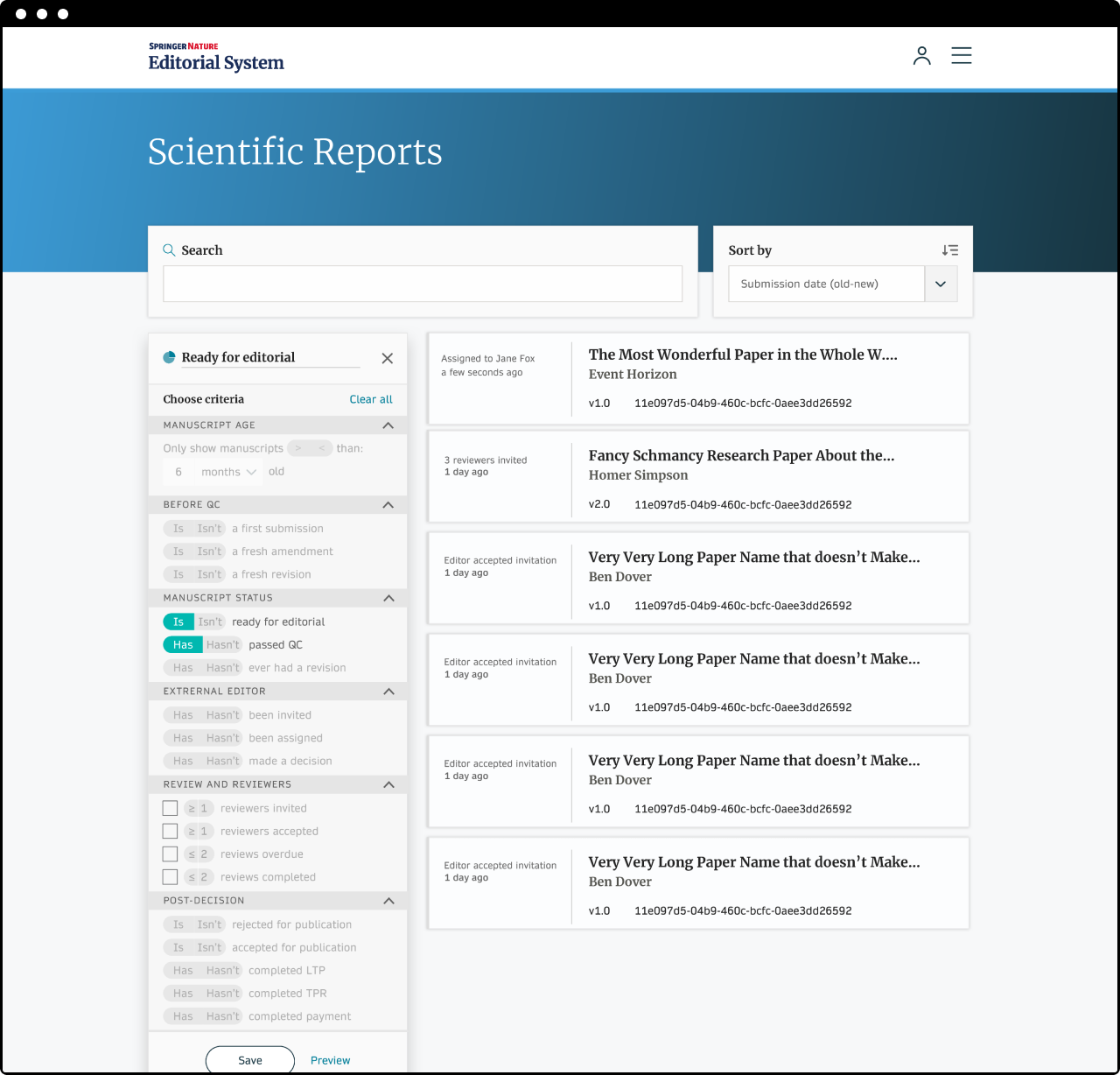 The final mockups of the filter design